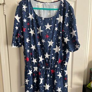 RED WHITE AND BLUE STARS DRESS